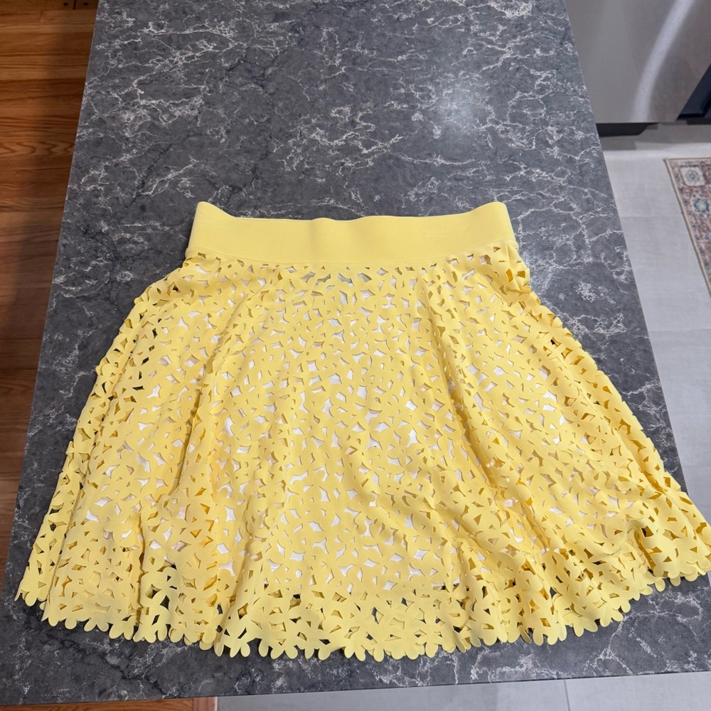NWT INC International Concepts Yellow A Line Skirt - Picture 2 of 6